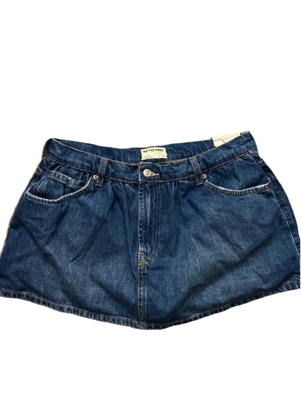 We The Free Denim Mini Skirt - Dark Blue